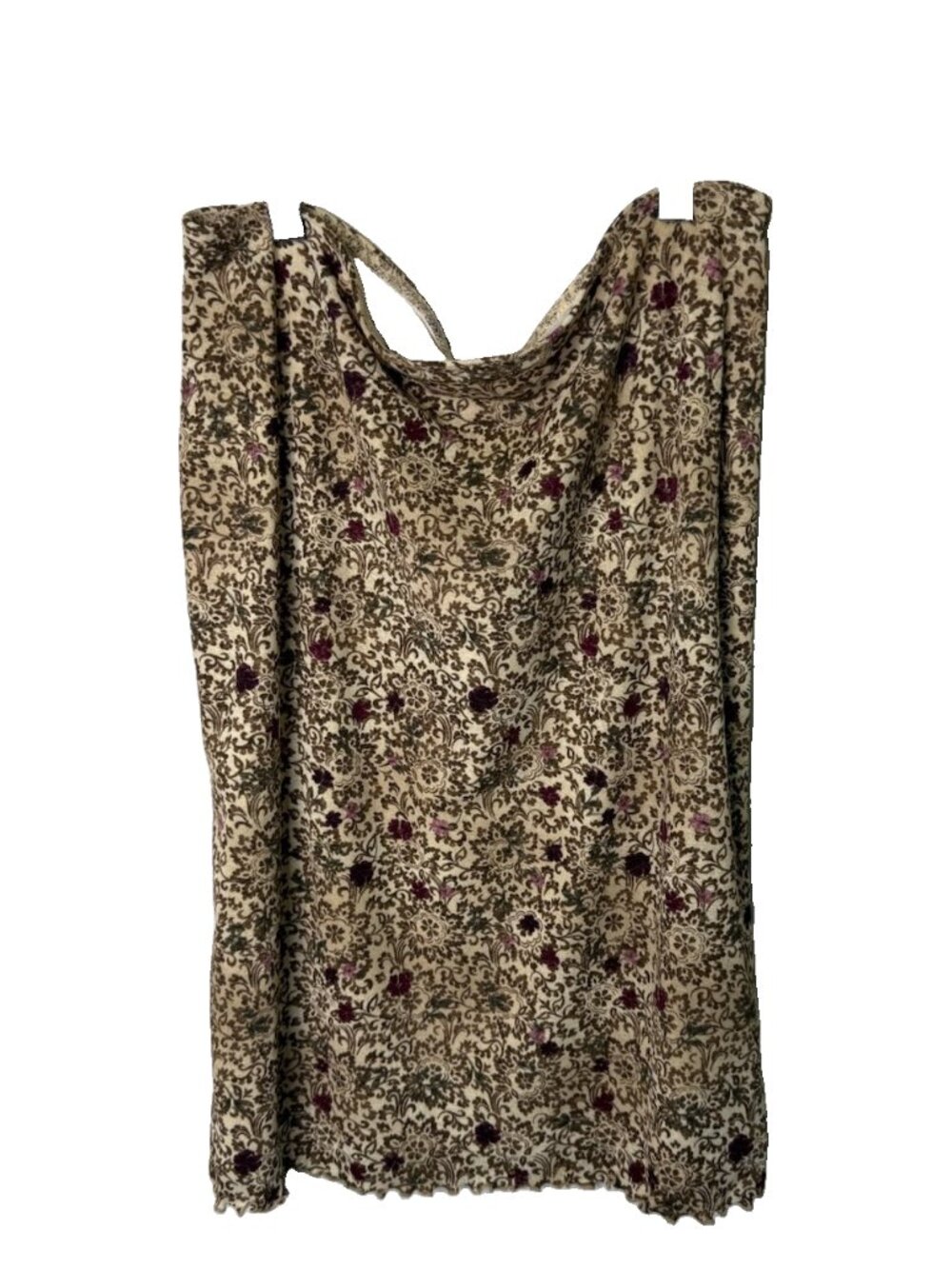 Vintage 90s Slip Skirt Floral Scroll USA Grunge Fairy